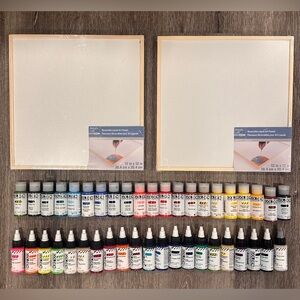 41 Golden Fluid Acrylic Paint and High Flow Acrylic Paint Sets with Panels